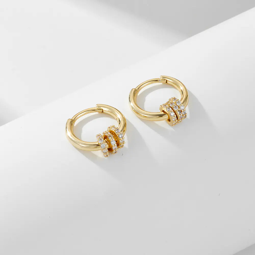 Light Luxury 925 Silver CZ Hoop Earrings