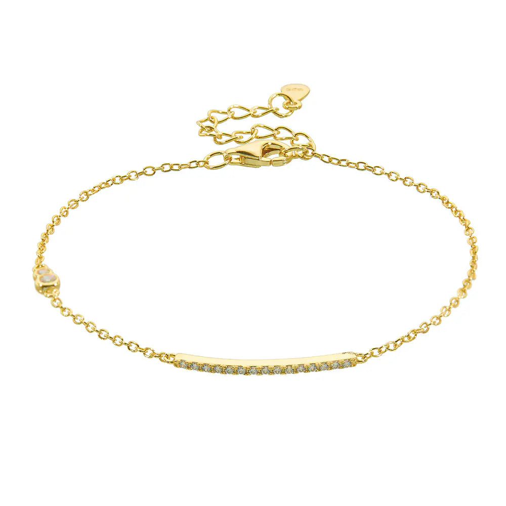 S925 Pure Silver CZ Adjustable Bracelet