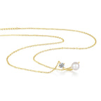 S925 Sterling Silver Freshwater Pearl Moissanite Necklace