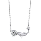 New S925 Silver 1ct Moissanite Dolphin Necklace
