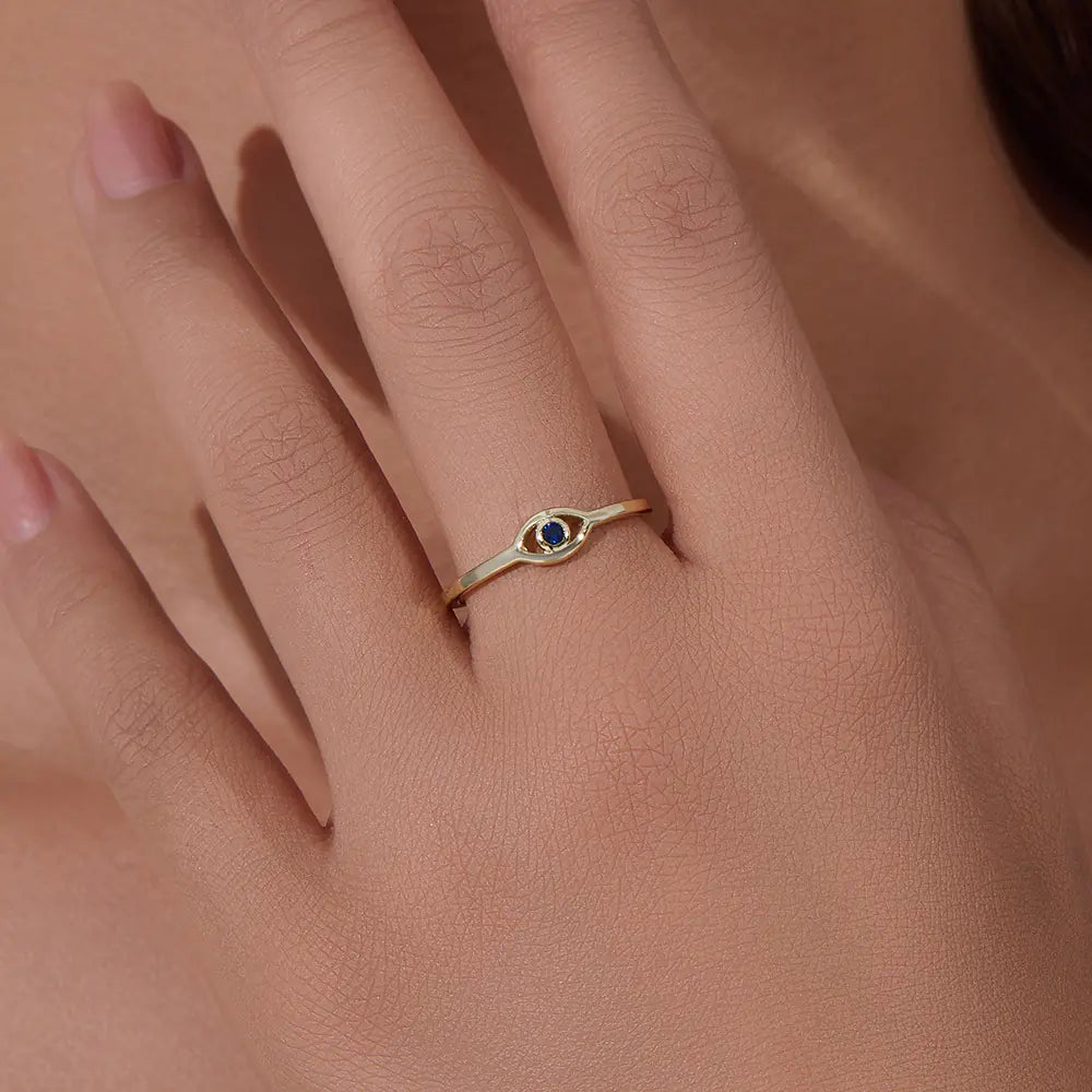 Fashion Evil Eye S925 Sterling Silver CZ Rings
