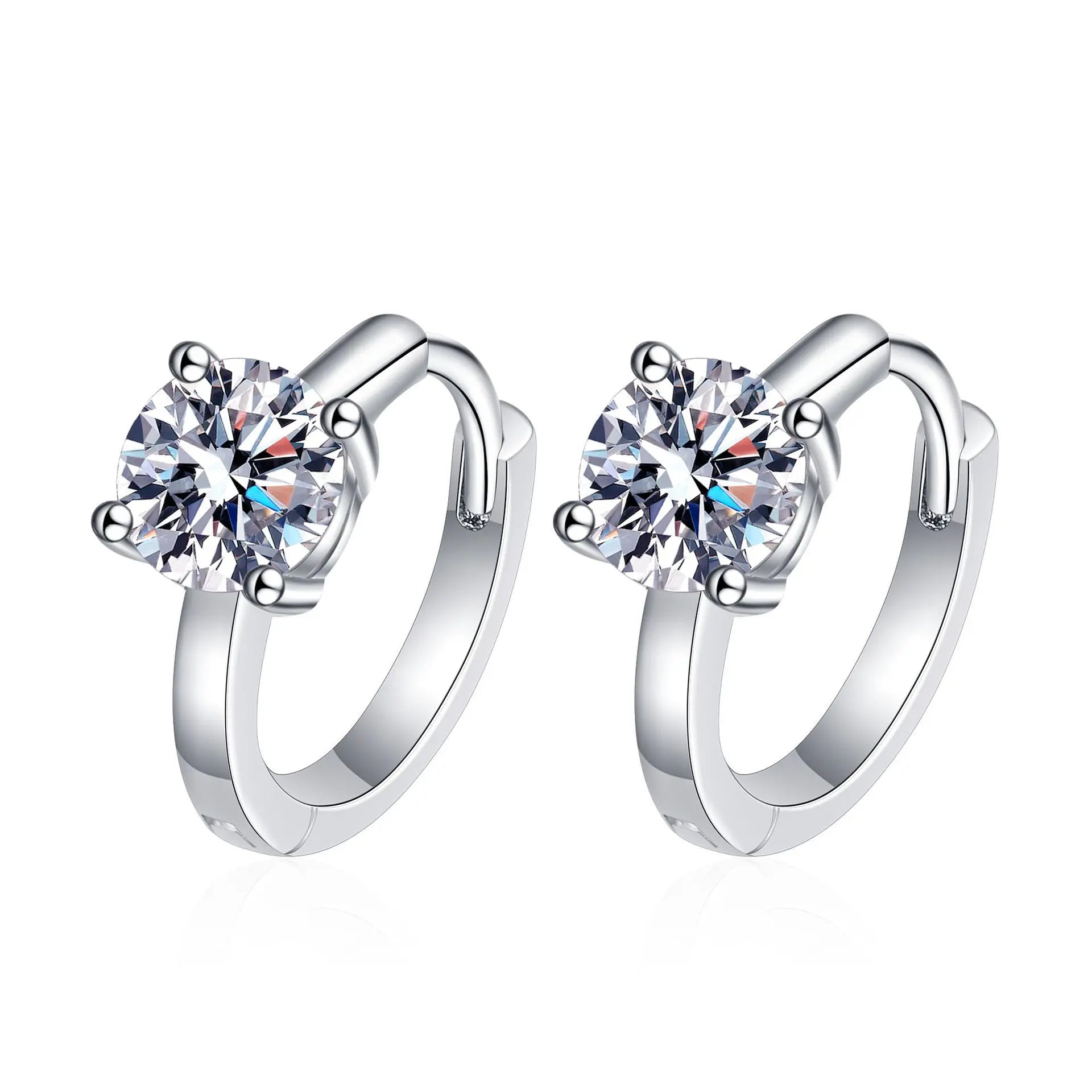 New Fashion 5mm 925 Silver CZ Stud Earrings