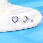 New Arrival Brass Heart Opal Stud Earrings