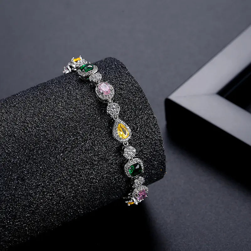 New Arrival 7mm Brass Colored CZ Bracelets