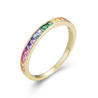 925 Sterling Silver Colored Cubic Zircon Ring