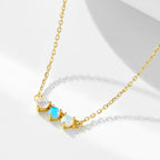 Colored Opal S925 Sterling Silver Chain Necklace