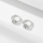 Light Luxury 925 Silver CZ Hoop Earrings