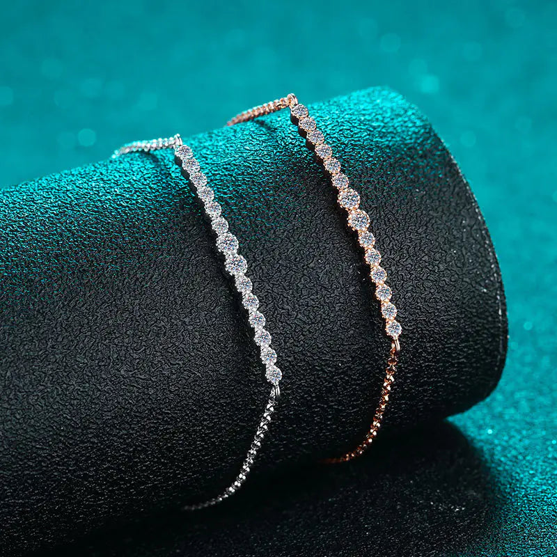 New Simple S925 Sterling Silver Moissanite Bracelet