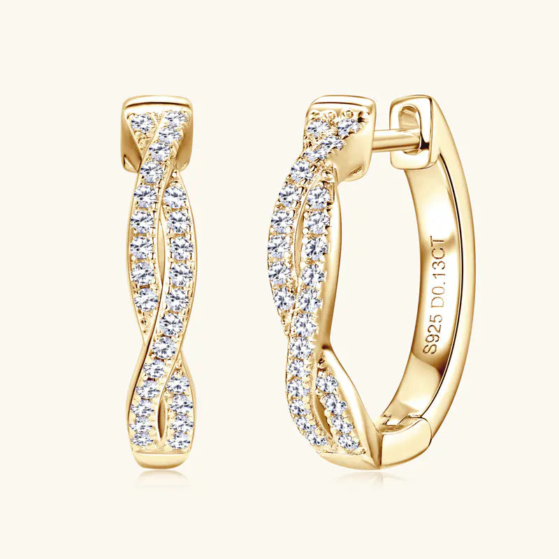 Fashion S925 Silver Moissanite Hoop Earrings