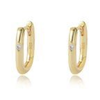 Simple 925 Sterling Silver CZ Hoop Earrings