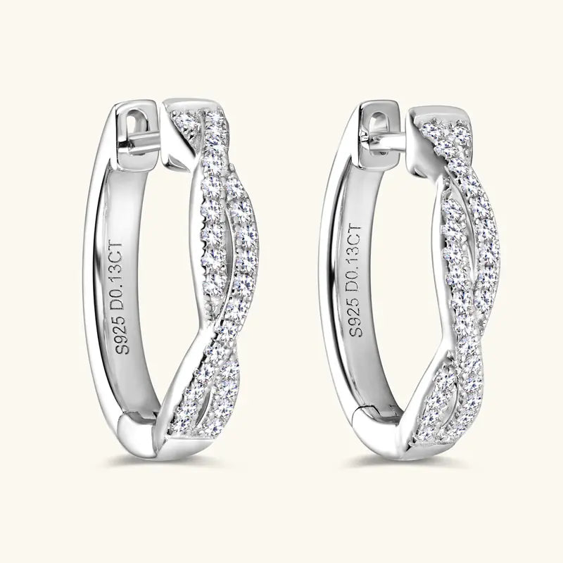 Fashion S925 Silver Moissanite Hoop Earrings