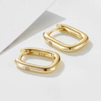 Simple 925 Sterling Silver CZ Hoop Earrings