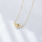 925 Sterling Silver Heart CZ Chain Necklace
