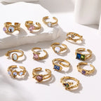 Stainless Steel Moonstone Open Ring
