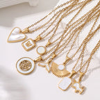 Stainless Steel Hollow Circle Pendant Necklace