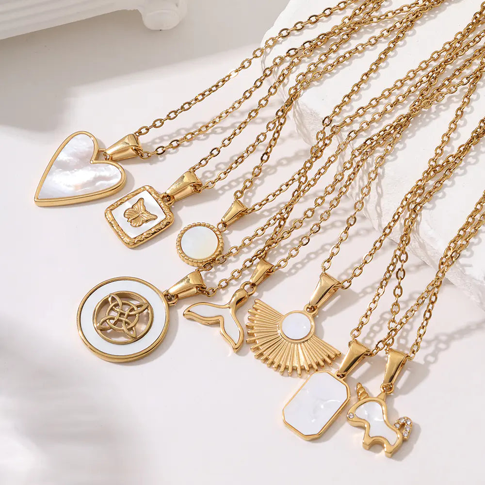 Stainless Steel Hollow Circle Pendant Necklace
