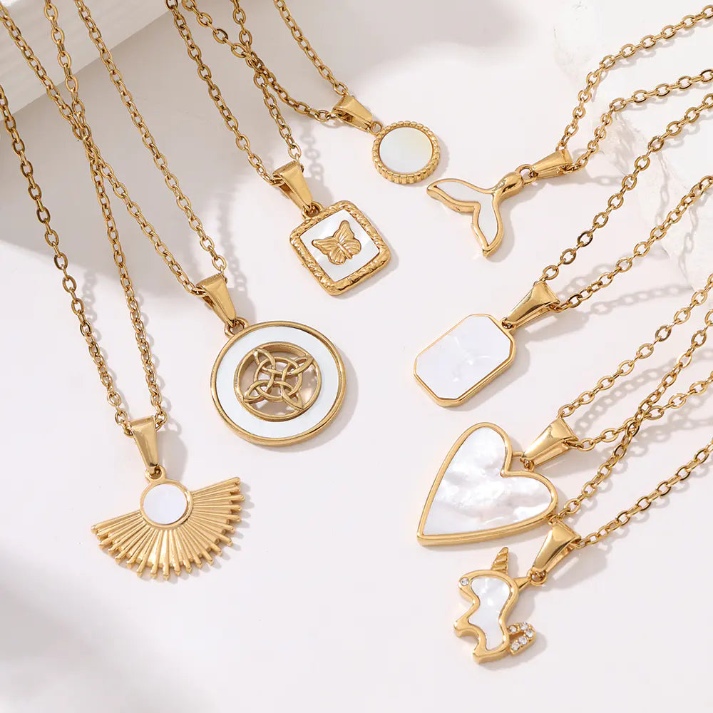 Stainless Steel Sector CZ Pendant Necklace