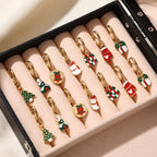 Stainless Steel Gold Plated Christmas Gift Earrings
