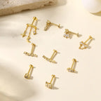 New Trendy 925 Sterling Silver CZ Stud Earrings