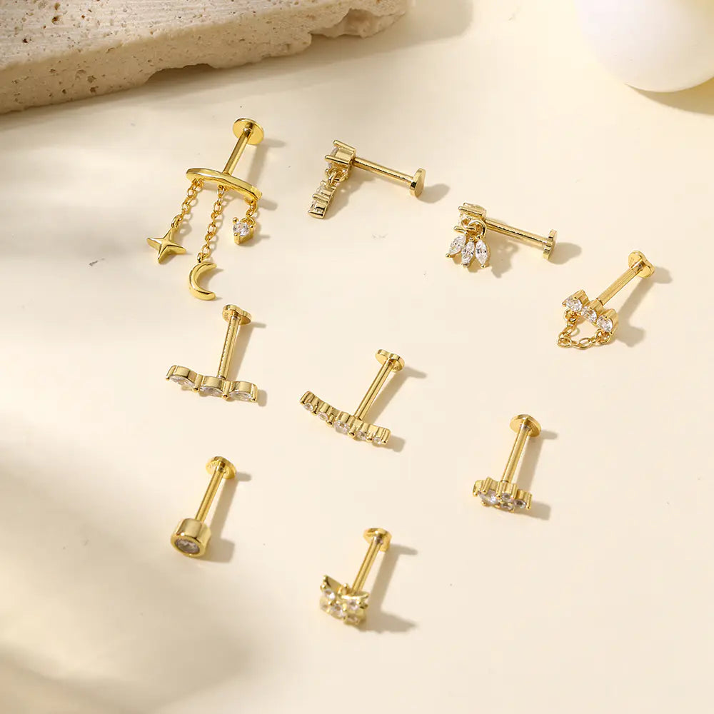 S925 Sterling Silver Unique Niche Design Fine Stud Earrings