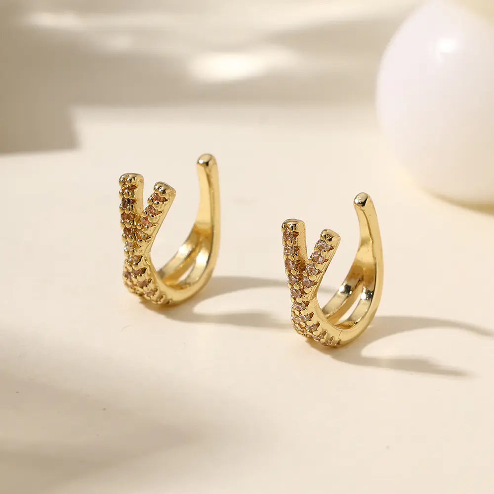 Hot Brass Cross Design Stud Earrings