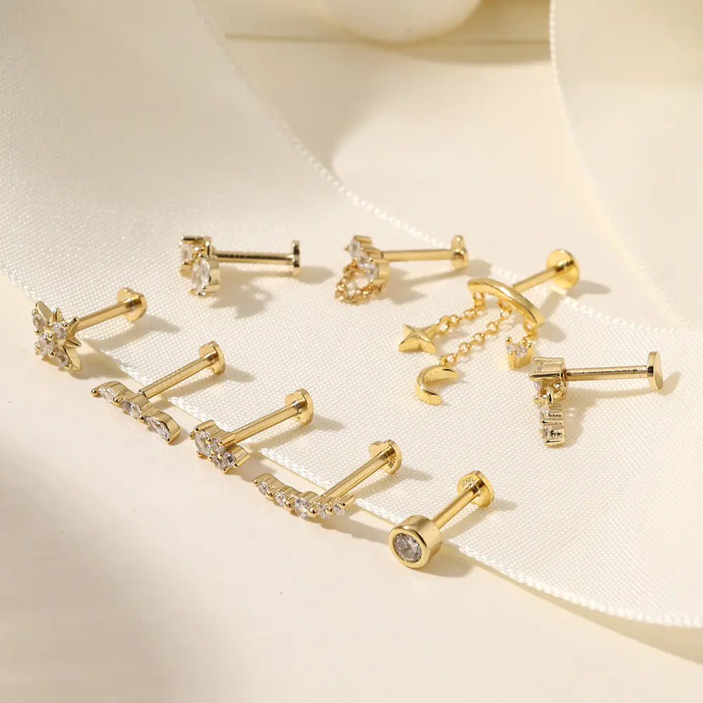 S925 Sterling Silver Unique Niche Design Fine Stud Earrings