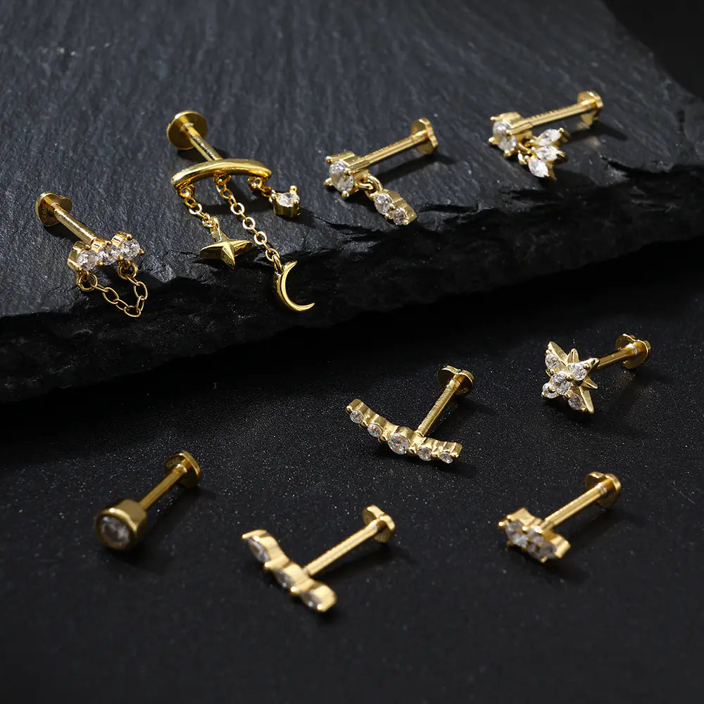 S925 Sterling Silver Unique Niche Design Fine Stud Earrings
