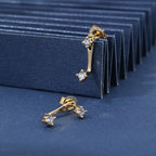 Iced Diamond Dipper Geometric Huggie Stud Earrings Set