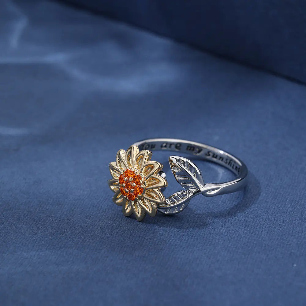 New Arrival Sunflower Brass CZ Opening Rings Factory