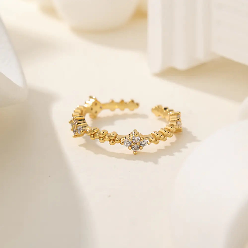 Fashion 925 Sterling Silver Honeycomb CZ Ring