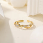 925 Sterling Silver One-line CZ Adjustable Ring