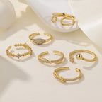 Fashion 925 Sterling Silver CZ Stones Open Rings