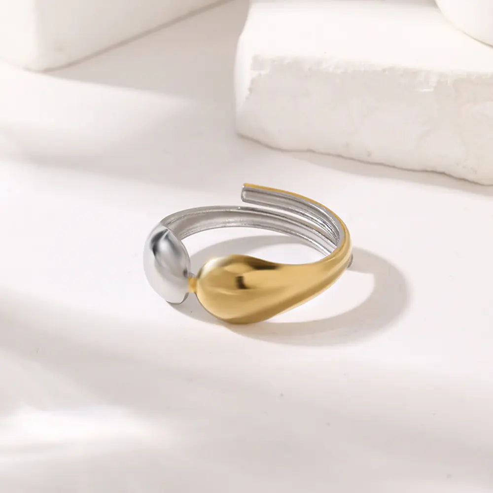 Two-Tone Double Point Design Stainless Steel Ring