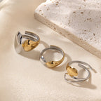 Two-Tone Double Point Design Stainless Steel Ring