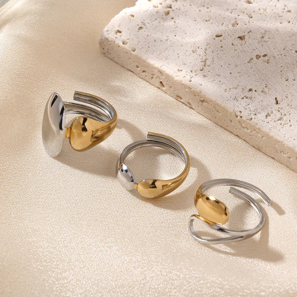 Two-Tone Double Point Design Stainless Steel Ring