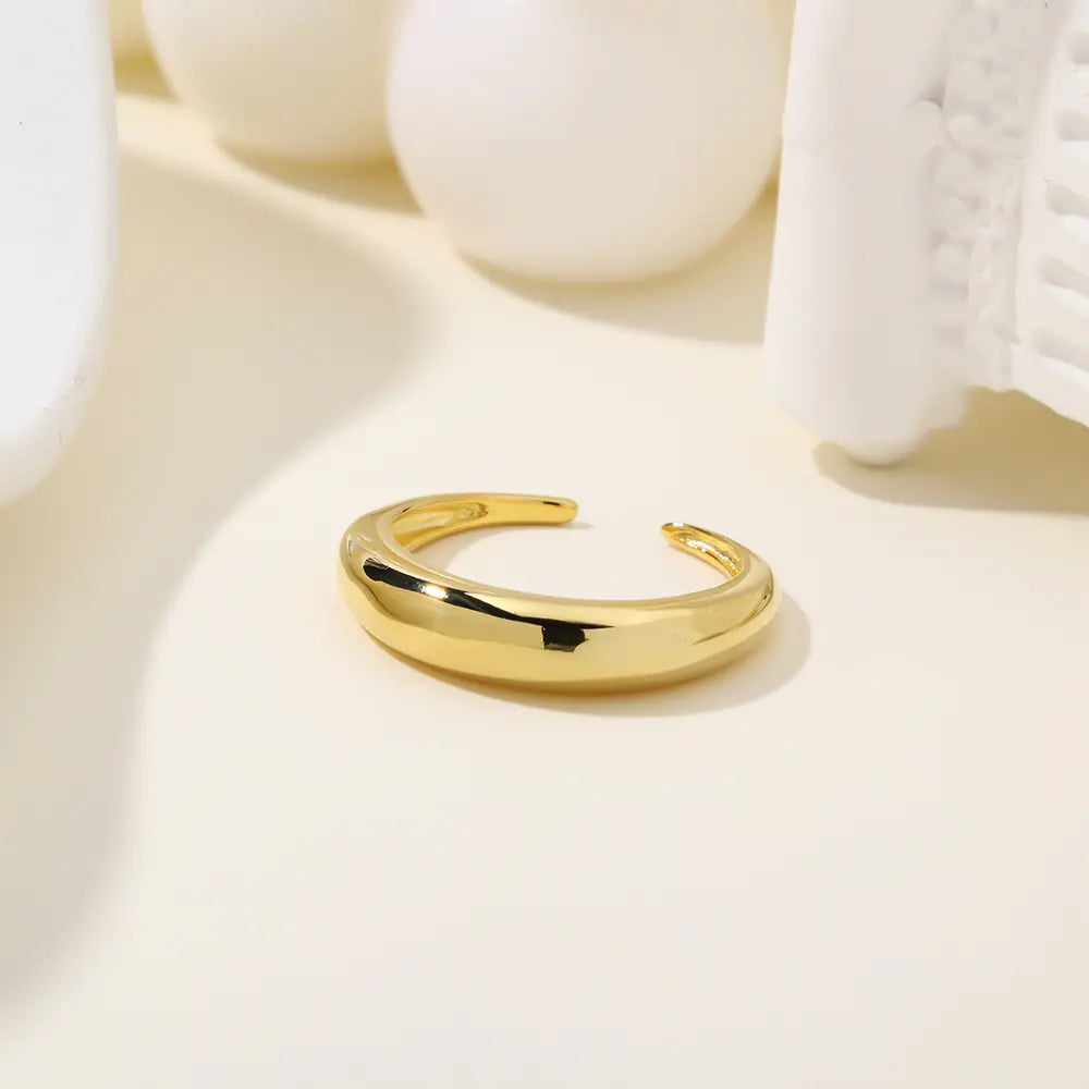 High-end Round Arc Surface S925 Pure Silver Ring