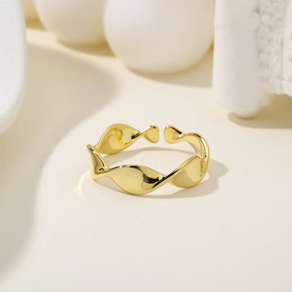 Plain S925 Sterling Silver Twisted Open Ring