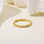Custom Letter 925 Sterling Silver Branch Adjustable Ring