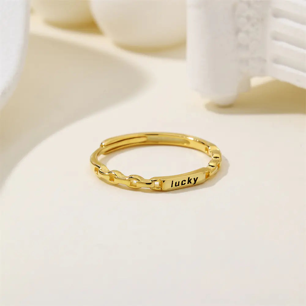 Custom Letter 925 Sterling Silver Branch Adjustable Ring
