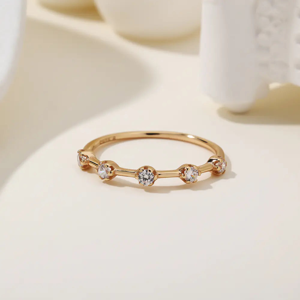 925 Sterling Silver Geometry Zircon Fashion Ring
