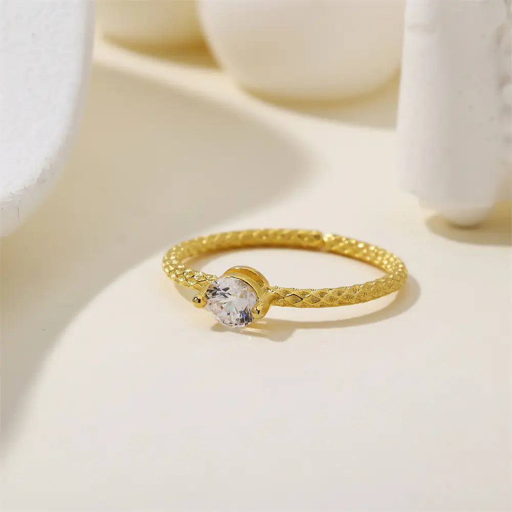 Classical S925 Sterling Silver Engagement Diamond Ring