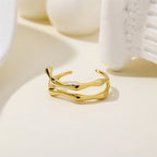 S925 Silver Simple Adjustable Irregular Ring