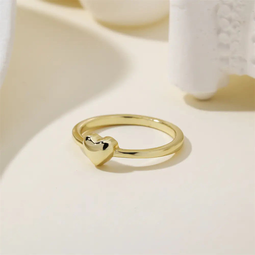 Luxury Adjustable 925 Sterling Silver Cute Heart Ring