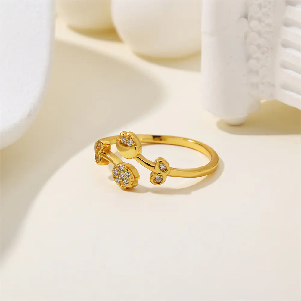 Trendy Dainty Fine 925 Silve Flower Crossover Ring
