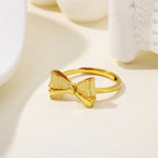 Trendy Dainty 925 Silver Chic Shiny Bow Ring