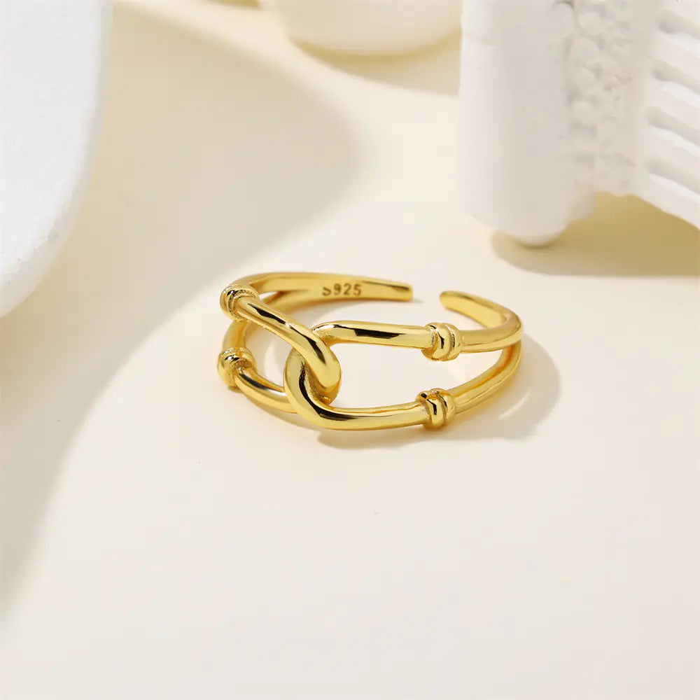 Trendy Dainty 925 Silver Rope Bow Ring