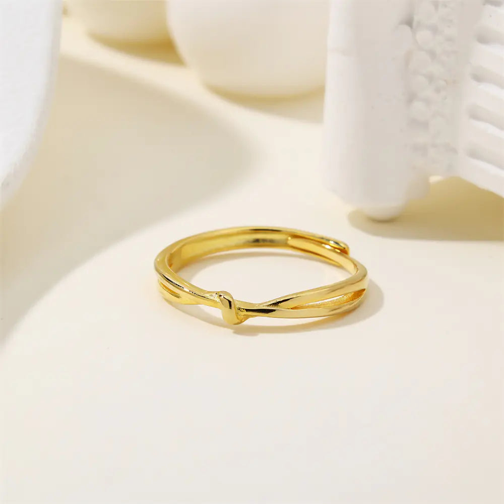 Trendy Dainty 925 Silver Twist Infinity Knot Ring