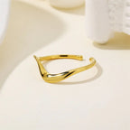 925 Sterling Silver Open Ring with Smooth Wave Shape