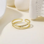 925 Sterling Silver Cross CZ Gold Plated Color Ring