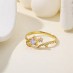 Moonstone Star 925 Sterling Silver Polished Ring